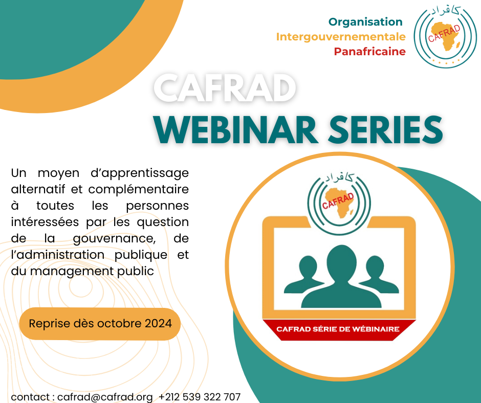 ANNONCE DE LA REPRISE DES SERIES DE WEBINAIRES CAFRAD